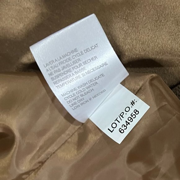 NWT Vintage Tribal Faux Suede and Leather Fully Lined Coat in Butterscotch, Sz 8 - Picture 9 of 14